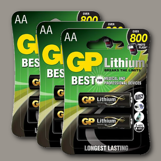 6 סוללות GP Lithium